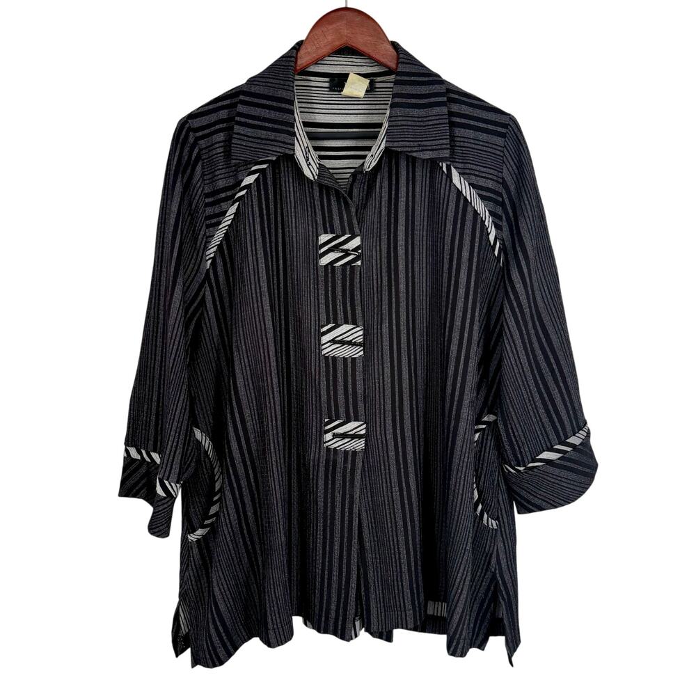 Moonlight by Y & S Small Black Wearable Art to Wear Artsy Shirt Top Abstract